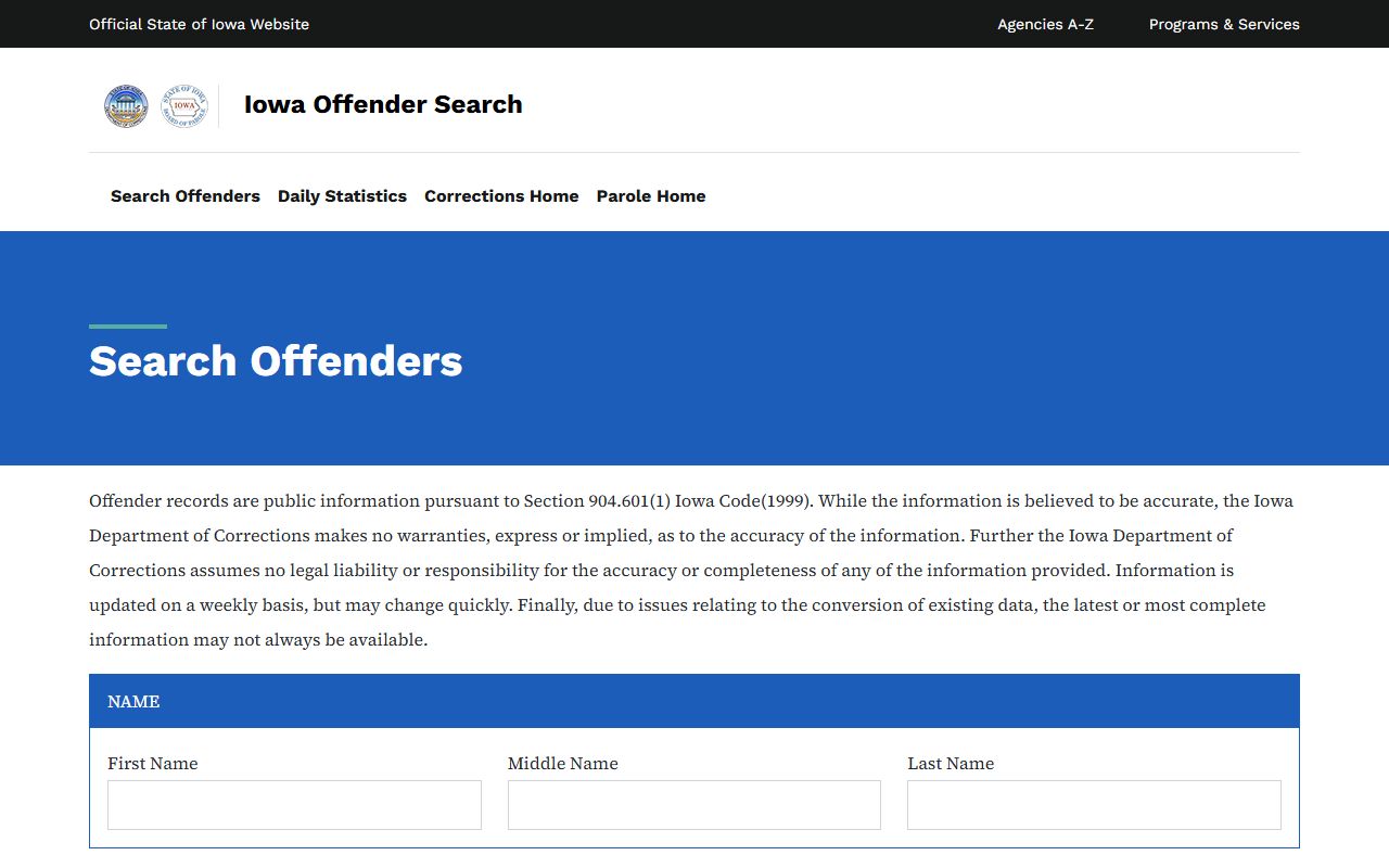 Iowa DOC Offender Search for Ottumwa Residential Facility residents